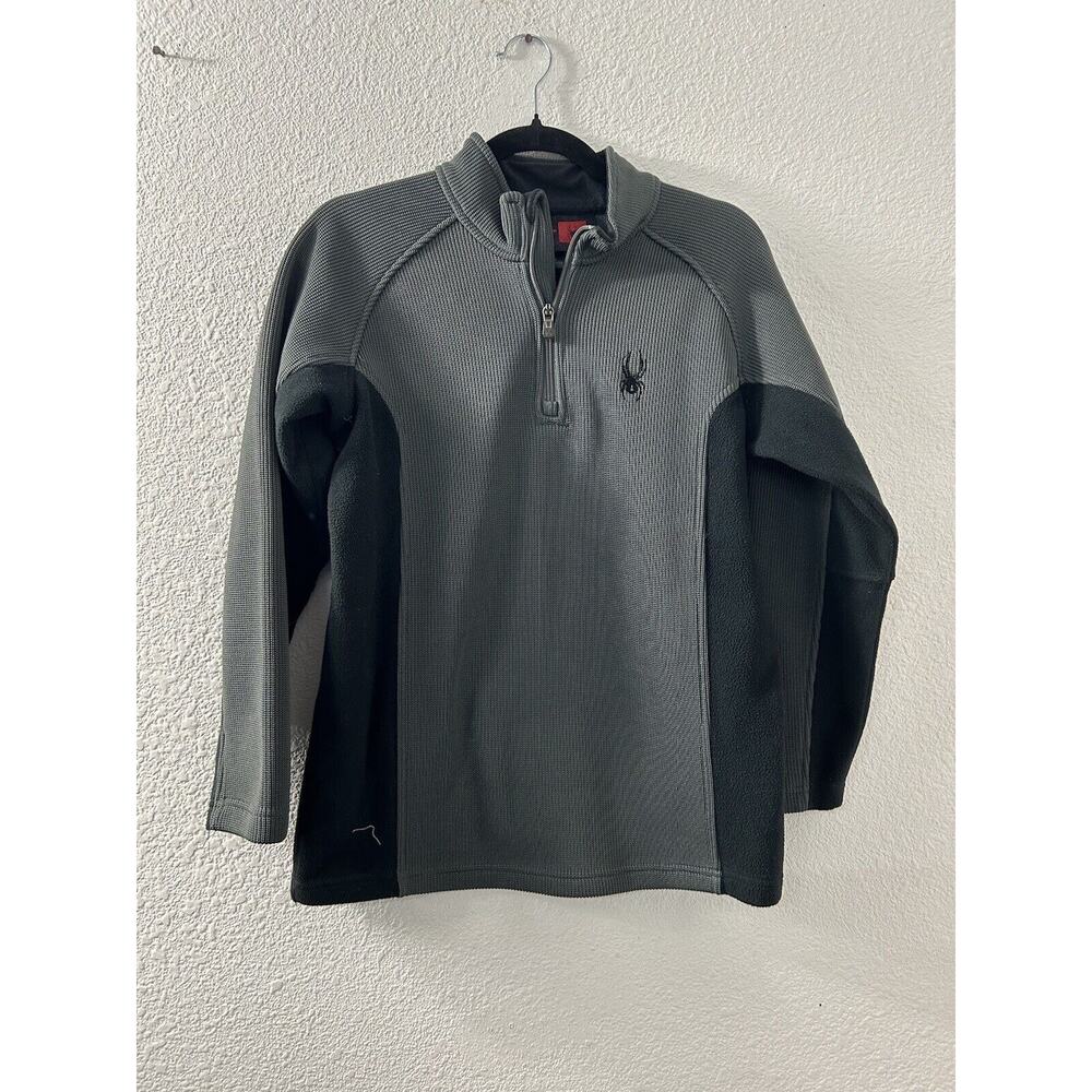 Mens Spyder 1/2 Zip Pullover Fleece Lined Top Polar Grey Size XL
